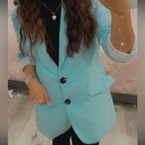 Zara Soft Blue Jacket - Picture 9 of 9